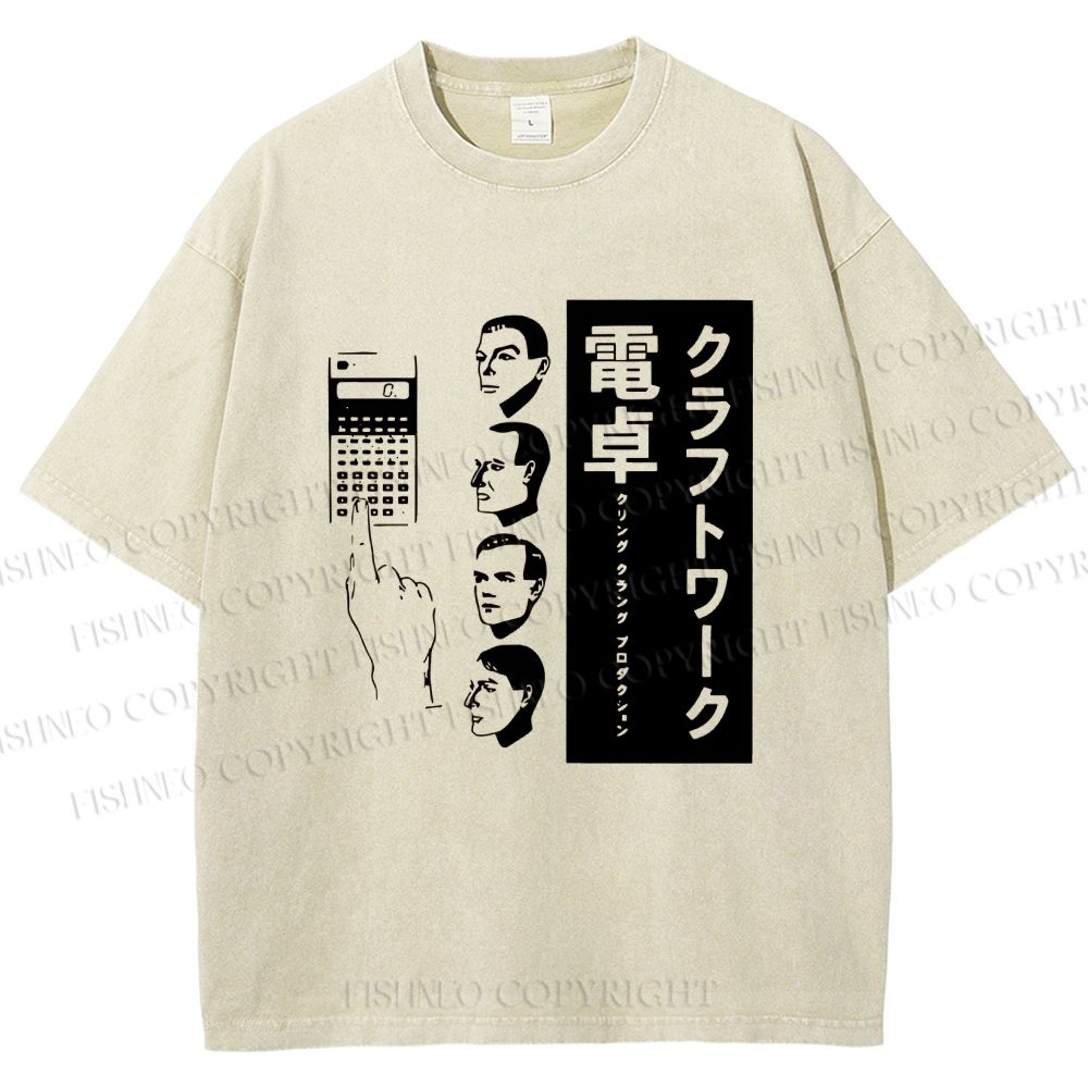 Unisex Kraftwerk Pocket Calculator Printed Washed Tee
