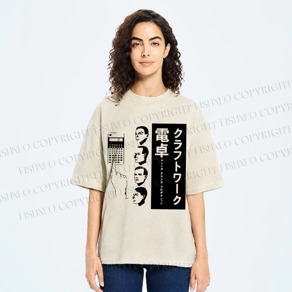 Unisex Kraftwerk Pocket Calculator Printed Washed Tee