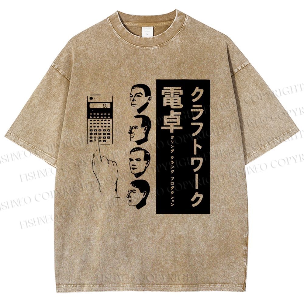Unisex Kraftwerk Pocket Calculator Printed Washed Tee