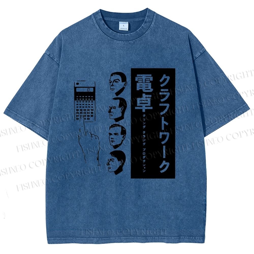 Unisex Kraftwerk Pocket Calculator Printed Washed Tee