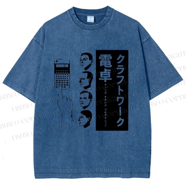 Unisex Kraftwerk Pocket Calculator Printed Washed Tee