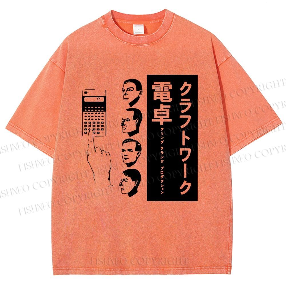 Unisex Kraftwerk Pocket Calculator Printed Washed Tee