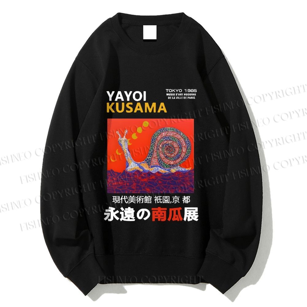 Unisex Japanese Yayoi Kusama Snail Printed Sweatshirt