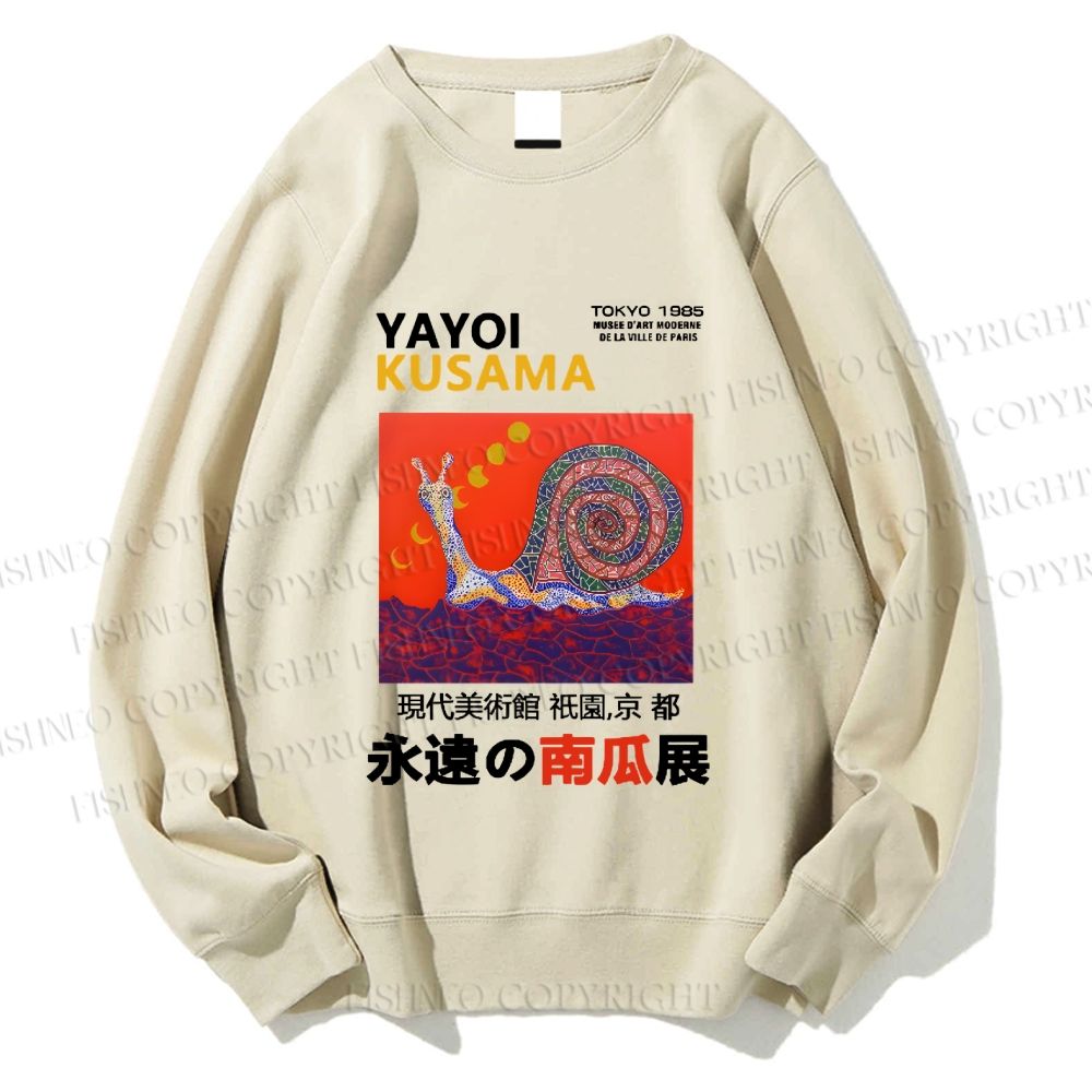 Unisex Japanese Yayoi Kusama Snail Printed Sweatshirt