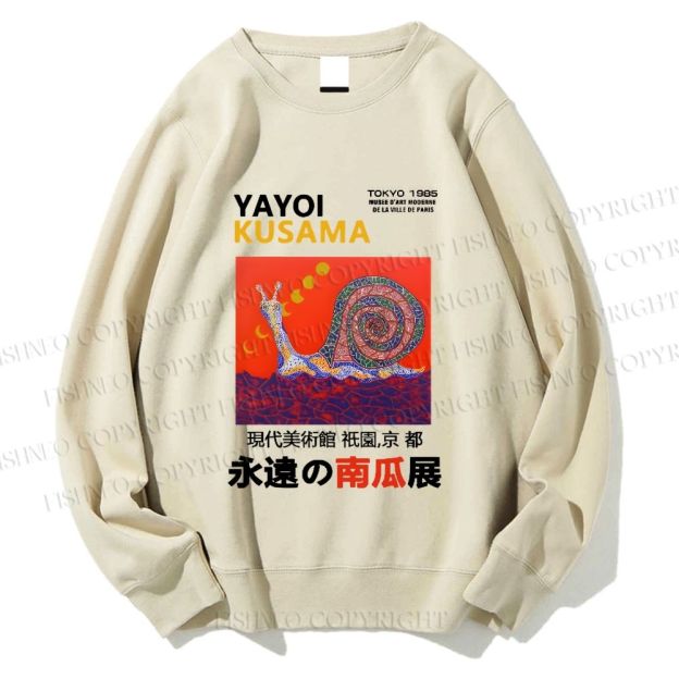 Unisex Japanese Yayoi Kusama Snail Printed Sweatshirt