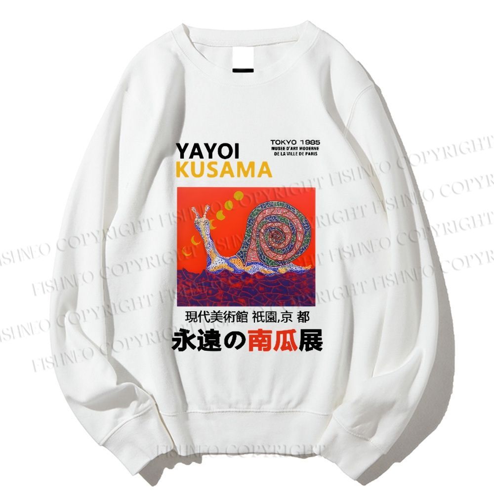 Unisex Japanese Yayoi Kusama Snail Printed Sweatshirt