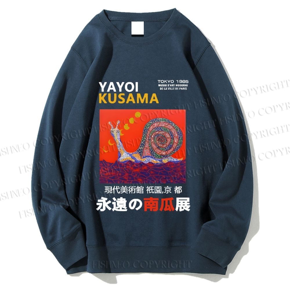 Unisex Japanese Yayoi Kusama Snail Printed Sweatshirt
