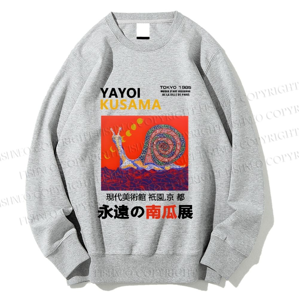 Unisex Japanese Yayoi Kusama Snail Printed Sweatshirt