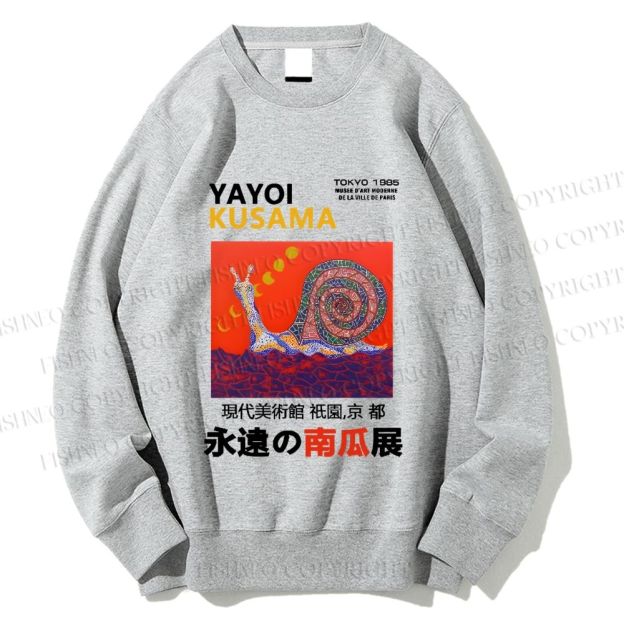 Unisex Japanese Yayoi Kusama Snail Printed Sweatshirt
