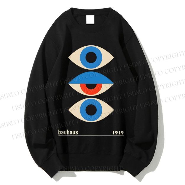 Unisex Bauhaus Art Geometric Eye Printed Sweatshirt