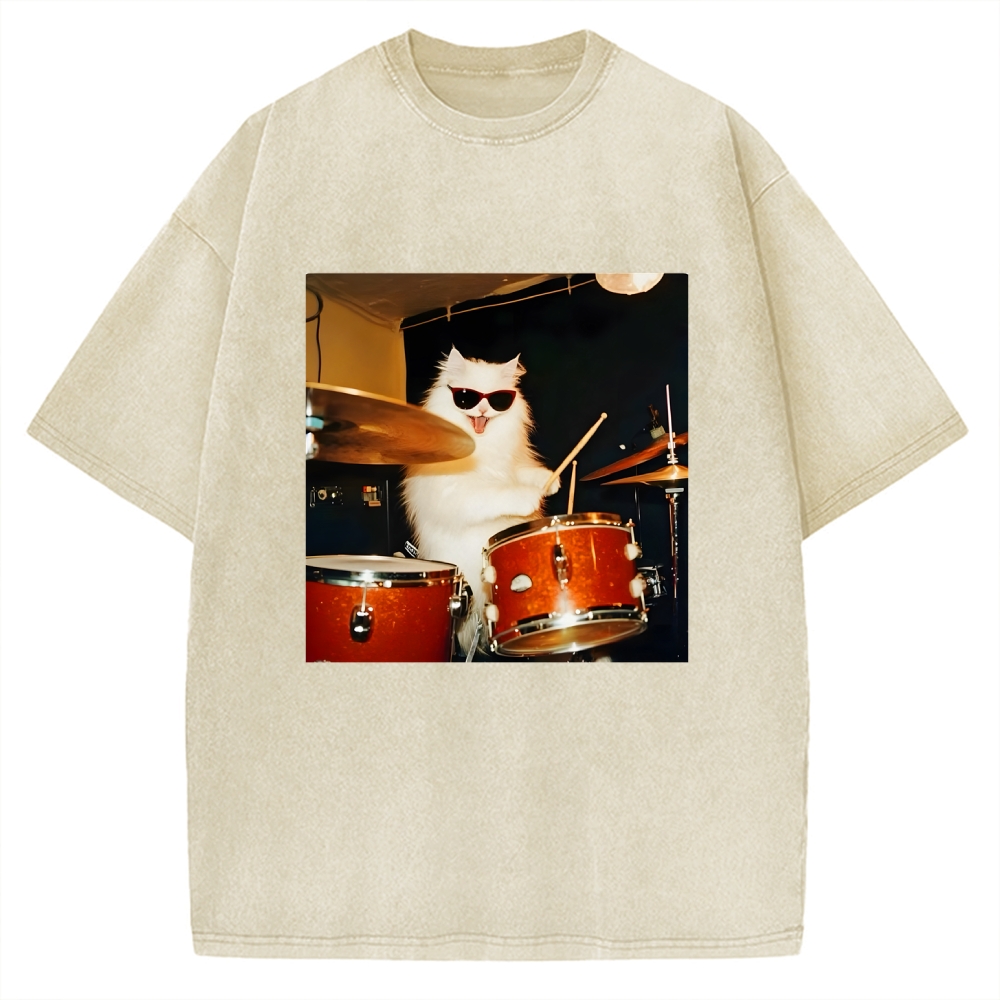 Funny Cat Meme Vintage Washed T-shirt