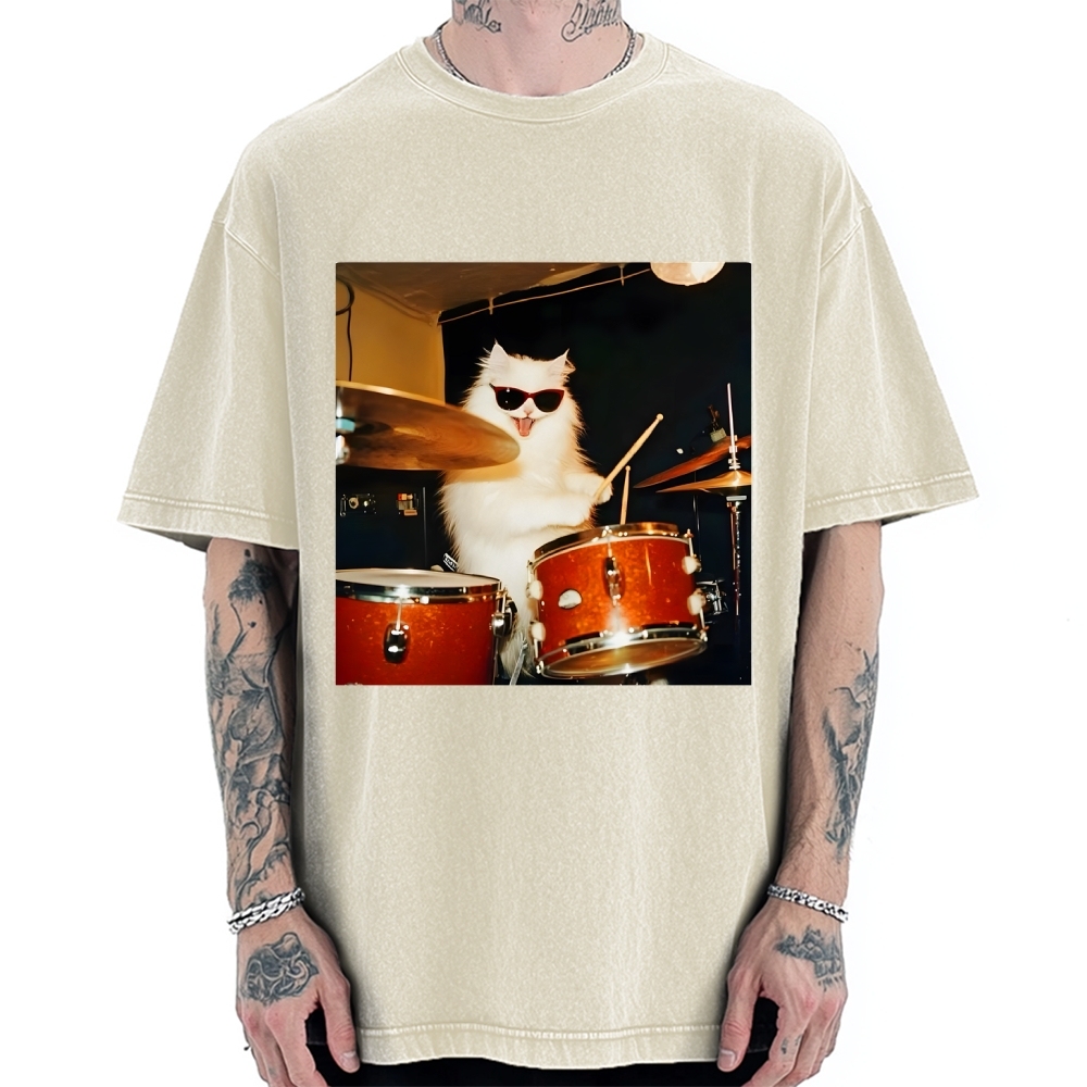 Funny Cat Meme Vintage Washed T-shirt
