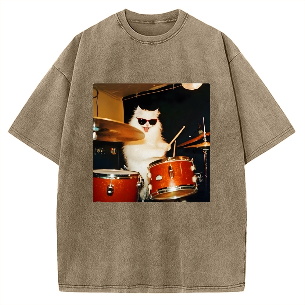 Funny Cat Meme Vintage Washed T-shirt