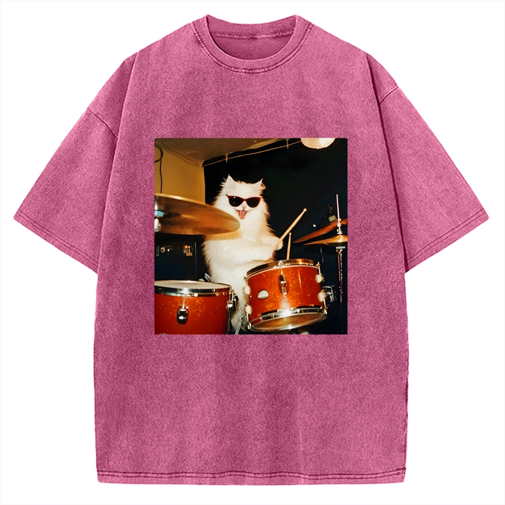 Funny Cat Meme Vintage Washed T-shirt