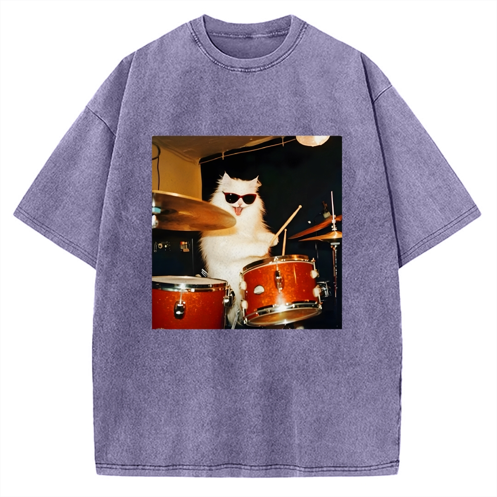 Funny Cat Meme Vintage Washed T-shirt