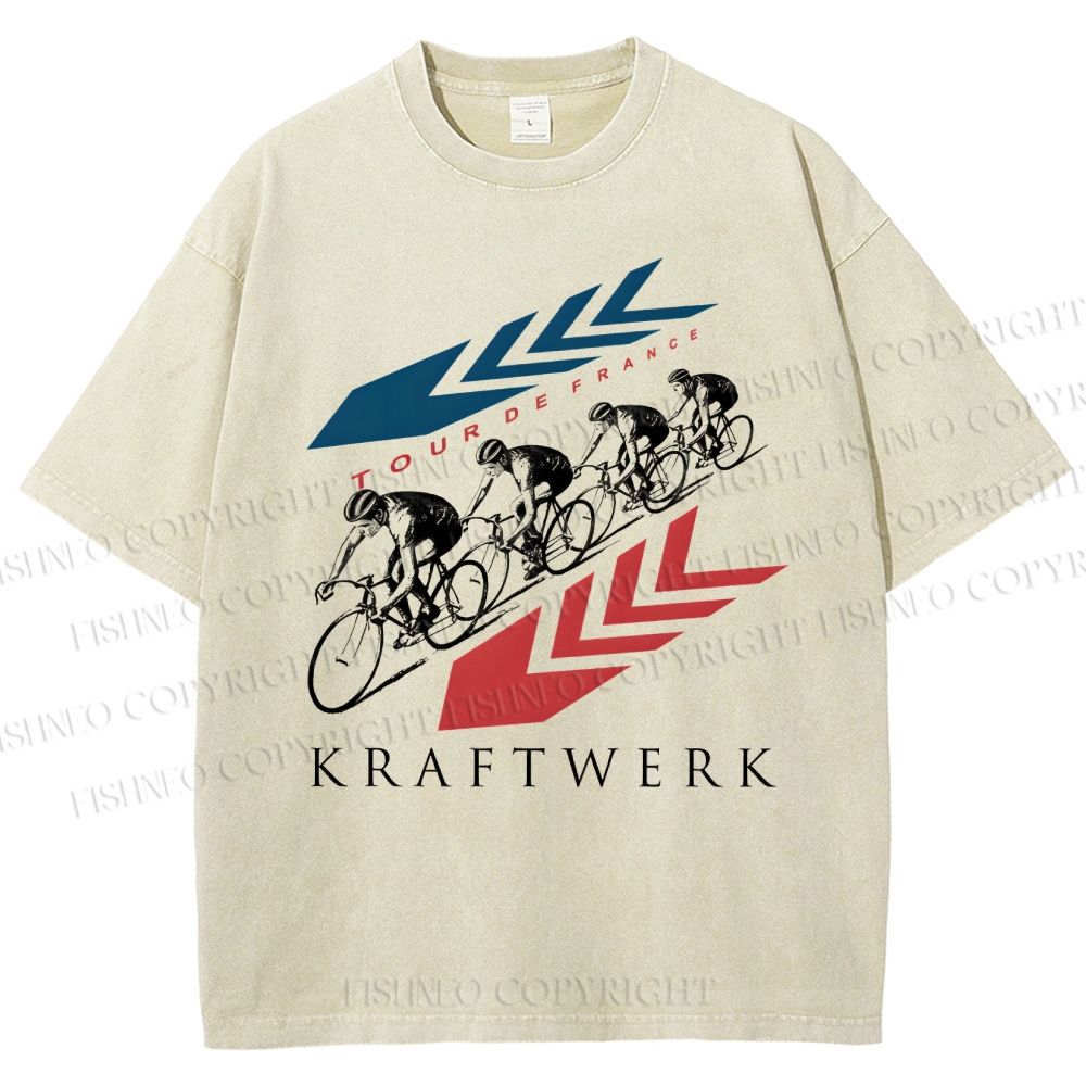 Unisex Kraftwerk Tour de France Printed Washed Tee