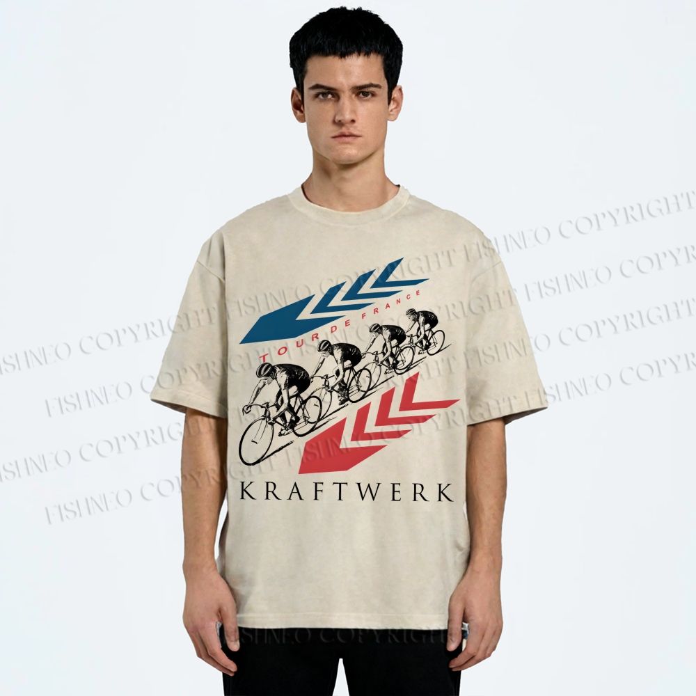 Unisex Kraftwerk Tour de France Printed Washed Tee
