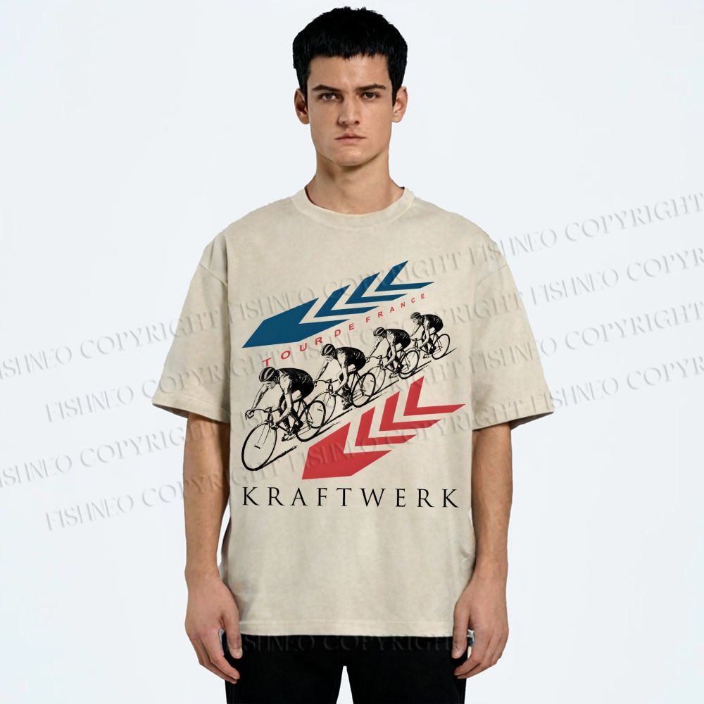 Unisex Kraftwerk Tour de France Printed Washed Tee