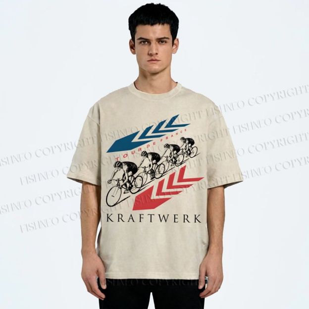 Unisex Kraftwerk Tour de France Printed Washed Tee