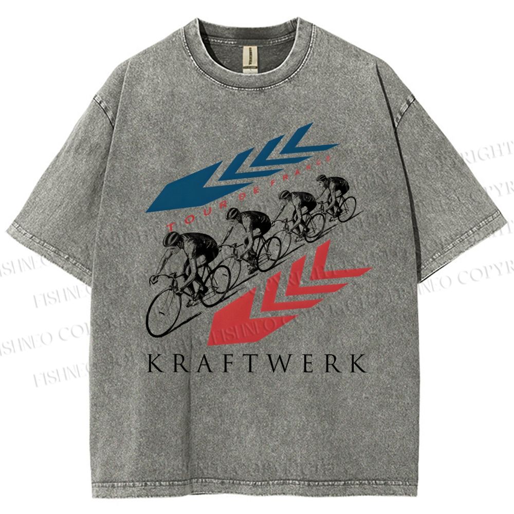Unisex Kraftwerk Tour de France Printed Washed Tee