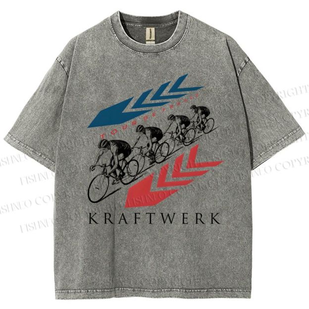Unisex Kraftwerk Tour de France Printed Washed Tee