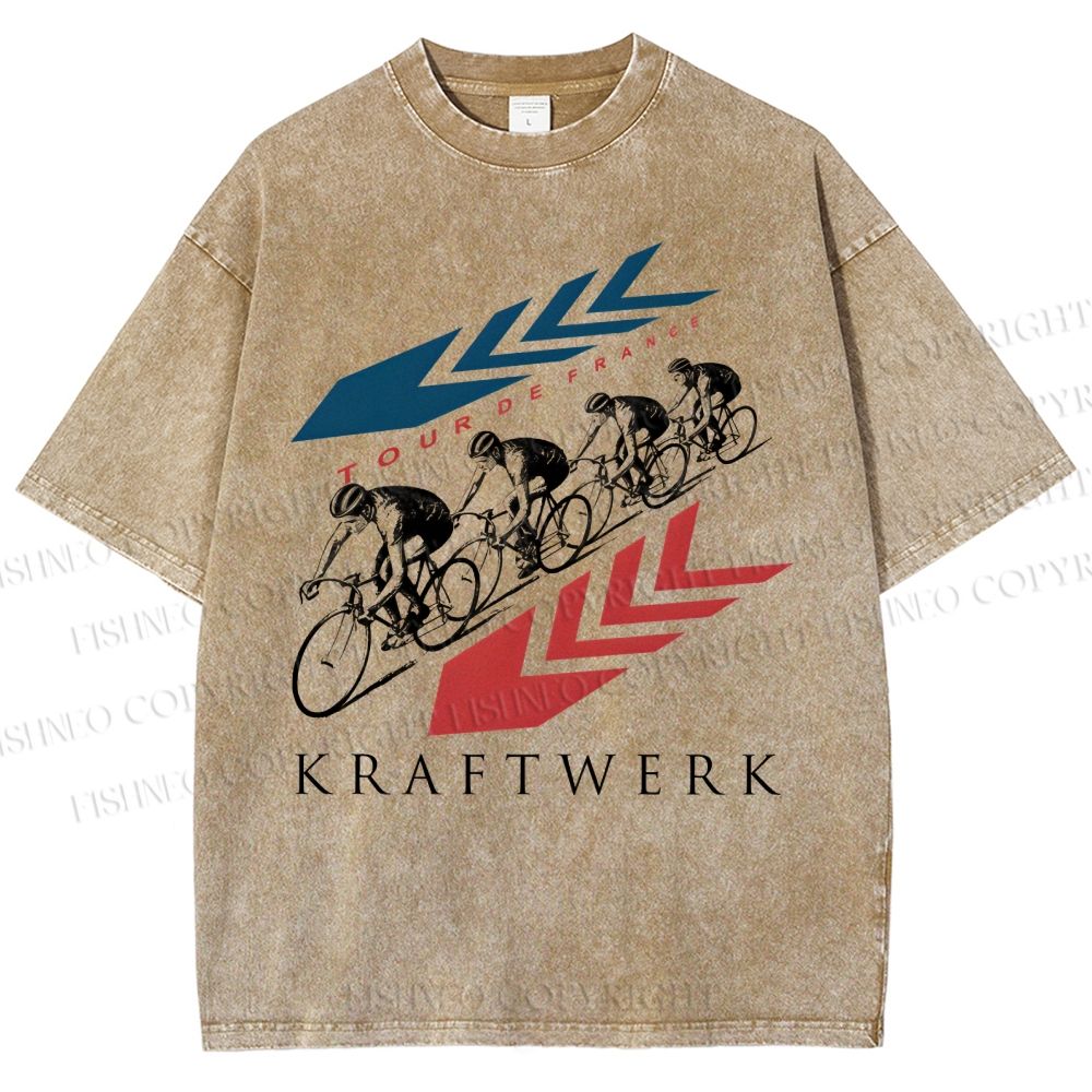 Unisex Kraftwerk Tour de France Printed Washed Tee