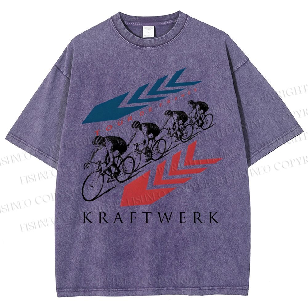Unisex Kraftwerk Tour de France Printed Washed Tee