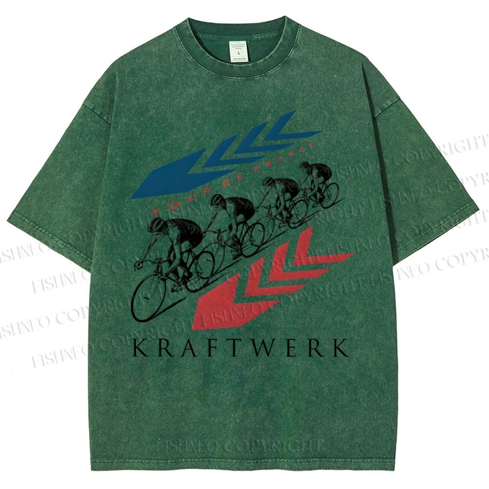 Unisex Kraftwerk Tour de France Printed Washed Tee