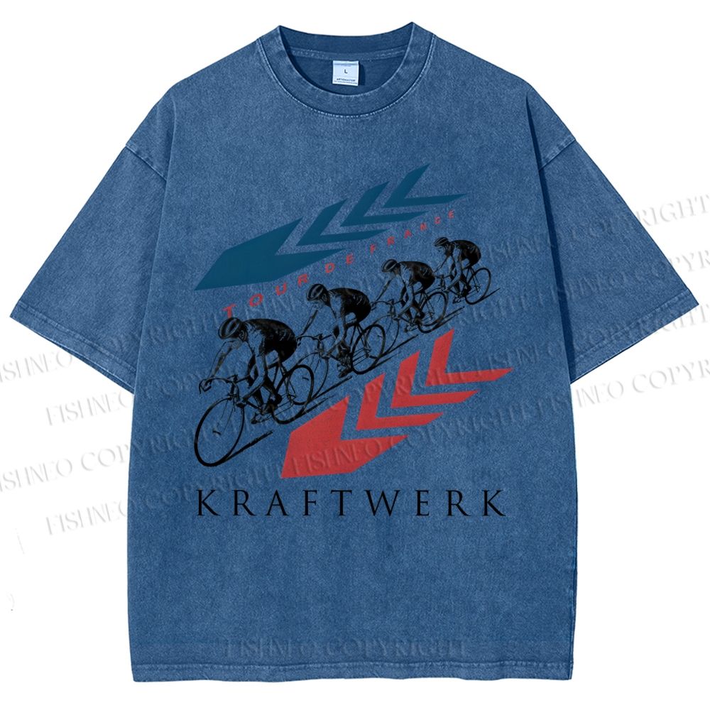 Unisex Kraftwerk Tour de France Printed Washed Tee