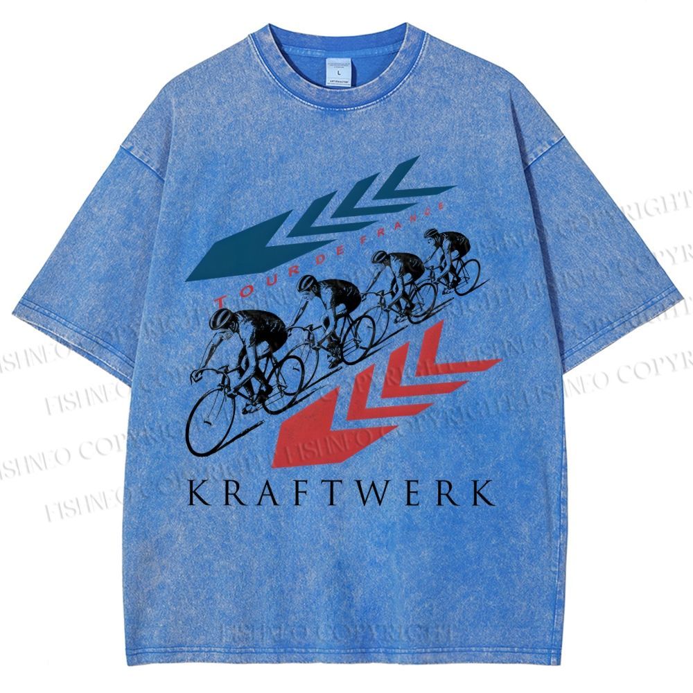 Unisex Kraftwerk Tour de France Printed Washed Tee