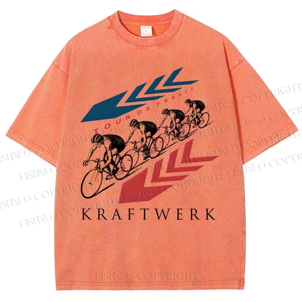 Unisex Kraftwerk Tour de France Printed Washed Tee