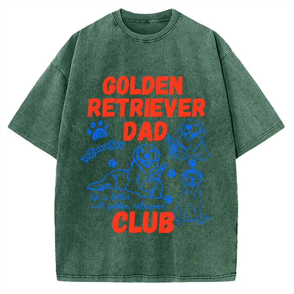 Golden Retriever Dad Club Vintage Washed T-shirt