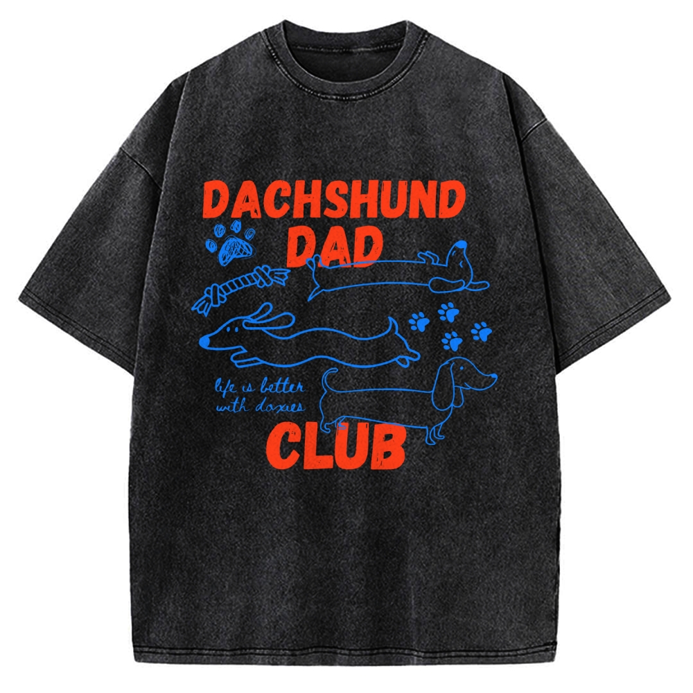 Dachshund Dad Club Vintage Washed T-shirt