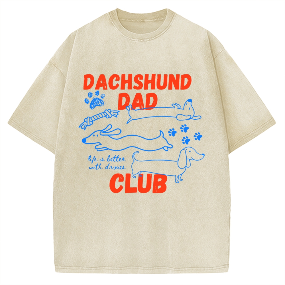 Dachshund Dad Club Vintage Washed T-shirt