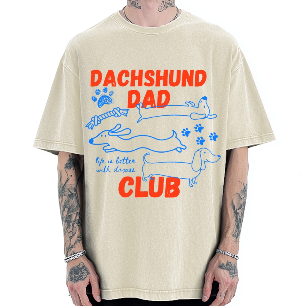 Dachshund Dad Club Vintage Washed T-shirt