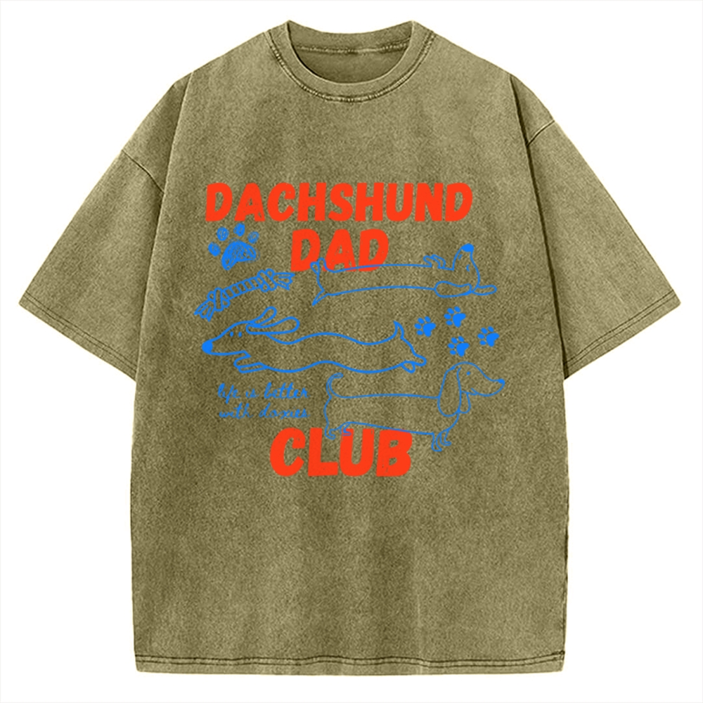 Dachshund Dad Club Vintage Washed T-shirt