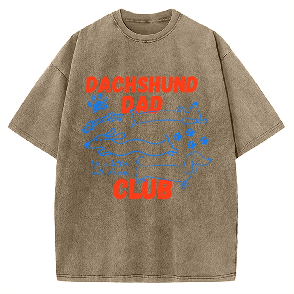 Dachshund Dad Club Vintage Washed T-shirt