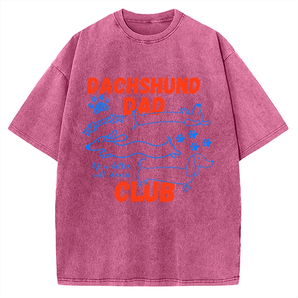 Dachshund Dad Club Vintage Washed T-shirt