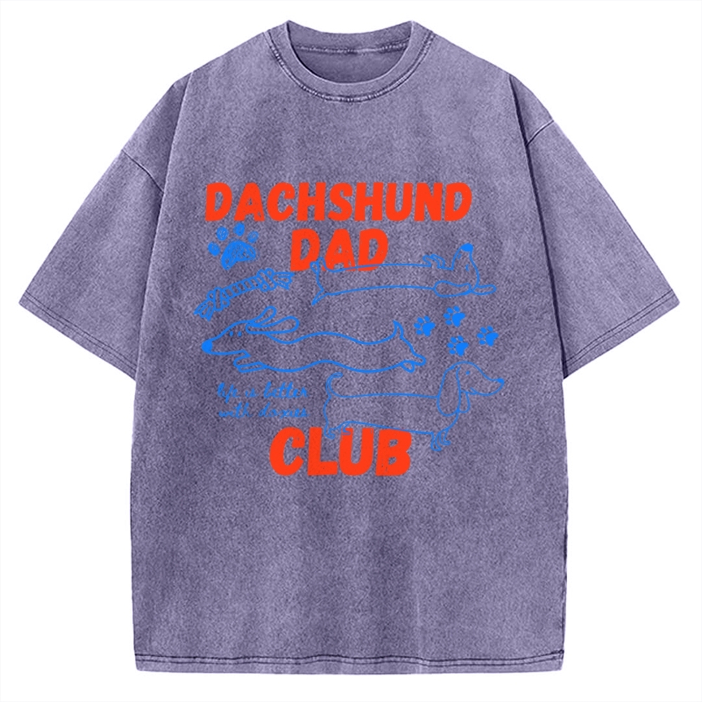 Dachshund Dad Club Vintage Washed T-shirt