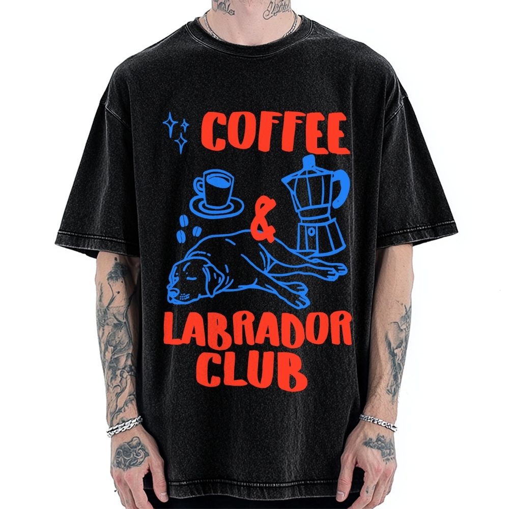 Coffee Labrador Club Vintage Washed T-shirt