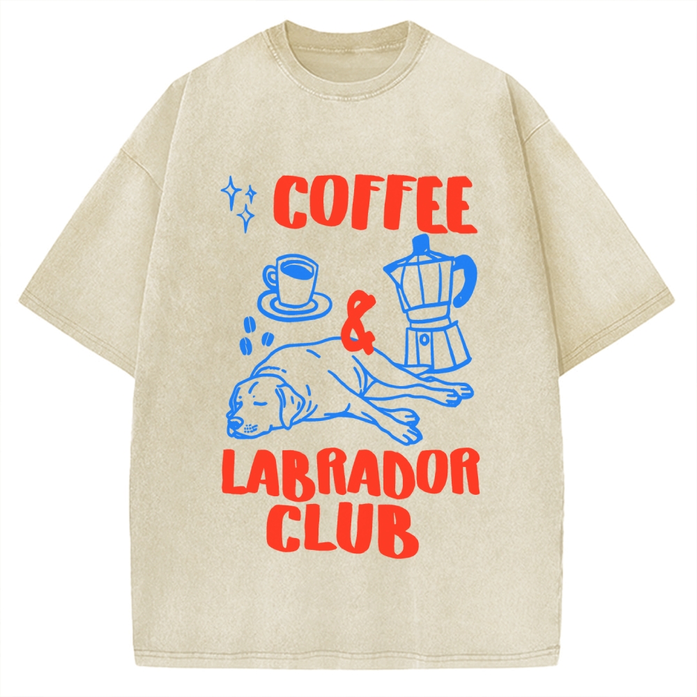 Coffee Labrador Club Vintage Washed T-shirt