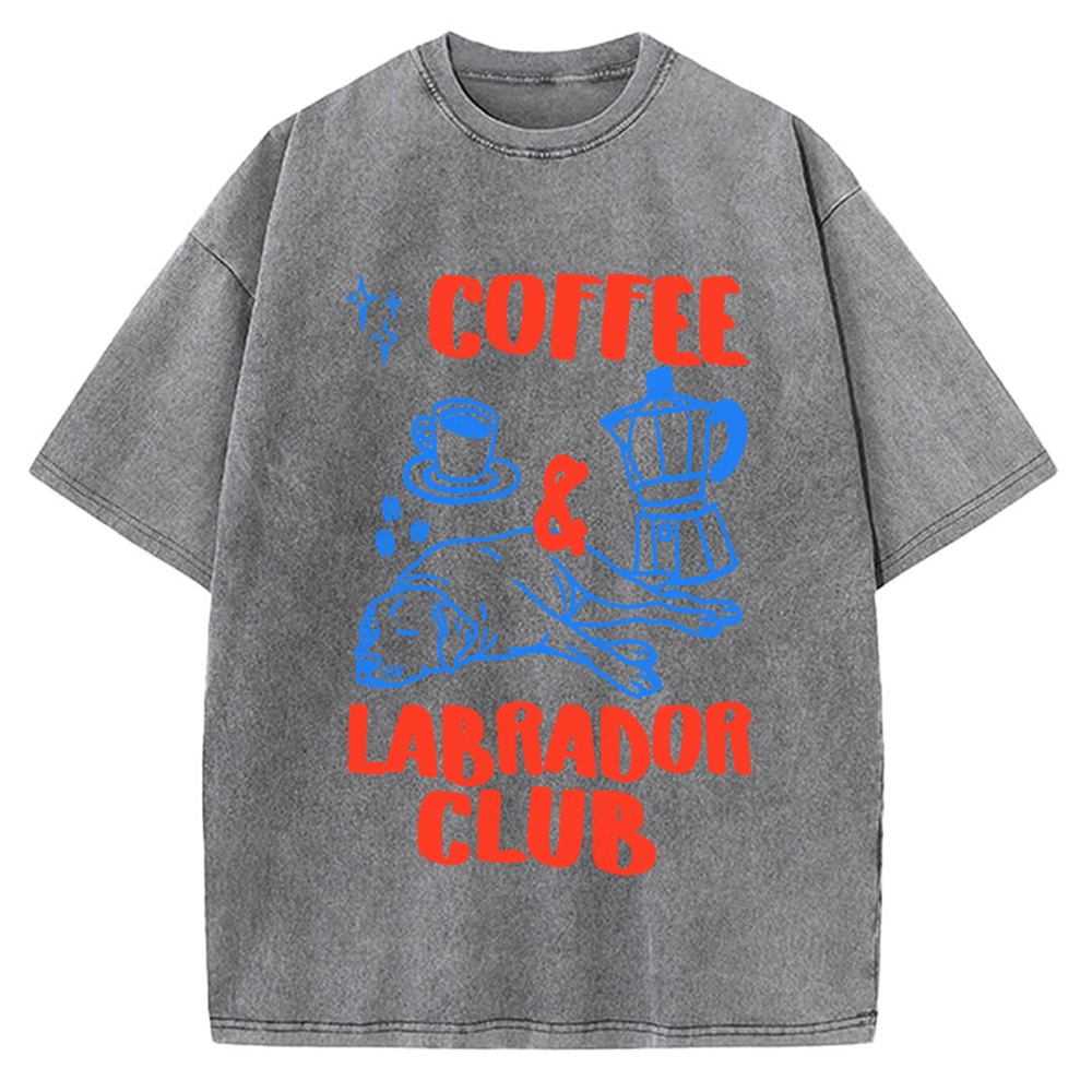 Coffee Labrador Club Vintage Washed T-shirt