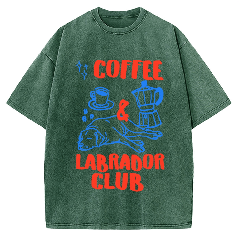 Coffee Labrador Club Vintage Washed T-shirt