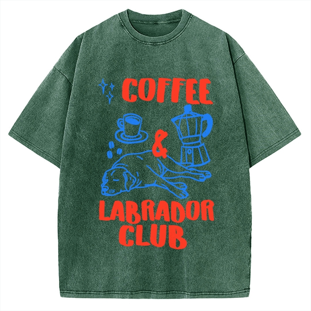 Coffee Labrador Club Vintage Washed T-shirt