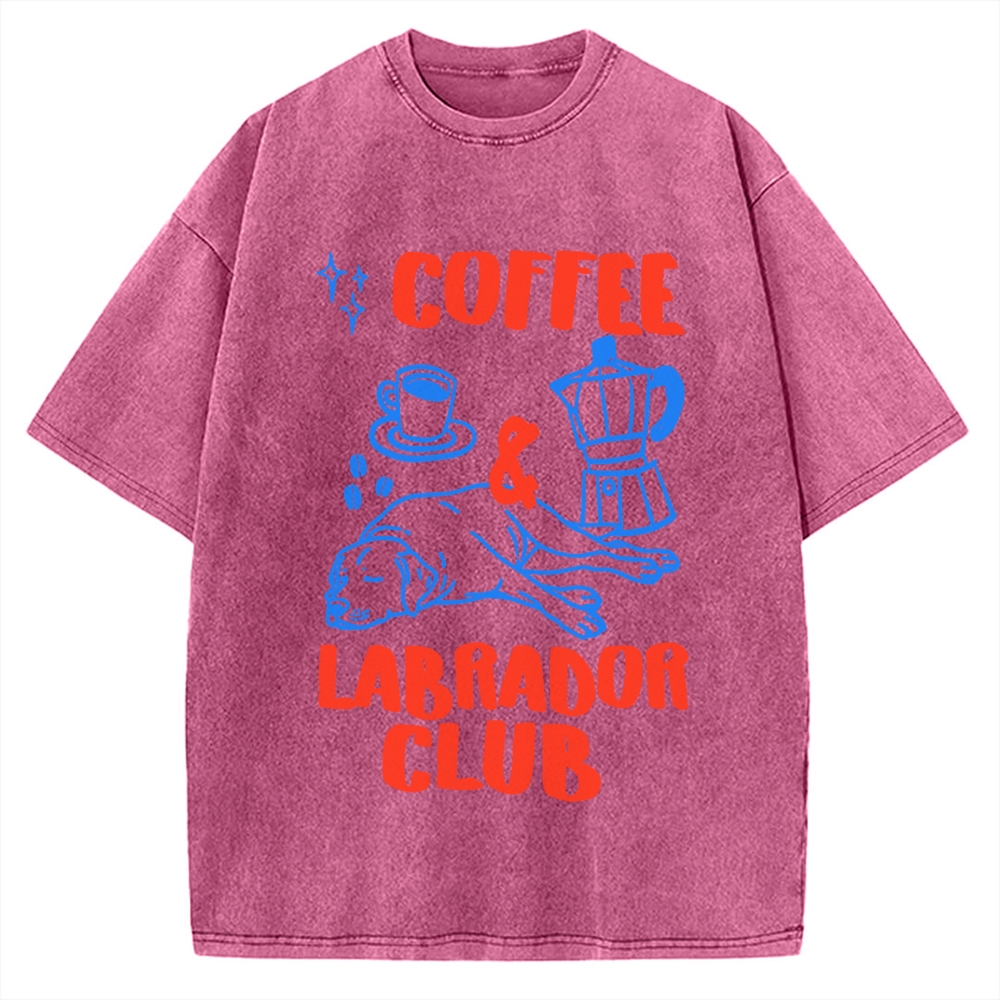 Coffee Labrador Club Vintage Washed T-shirt