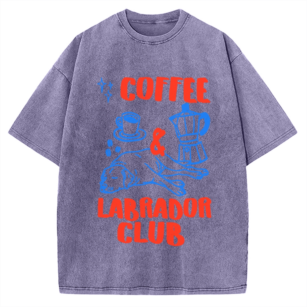 Coffee Labrador Club Vintage Washed T-shirt