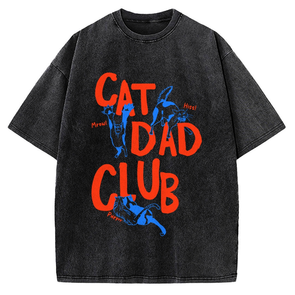 Cat Dad Club Vintage Washed T-shirt