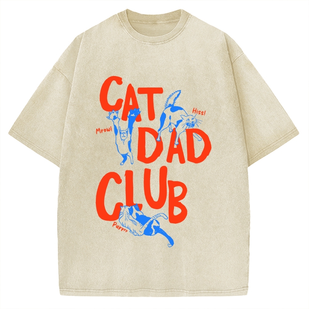 Cat Dad Club Vintage Washed T-shirt