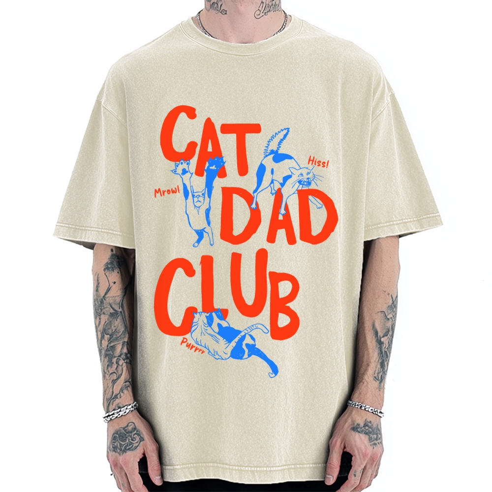 Cat Dad Club Vintage Washed T-shirt