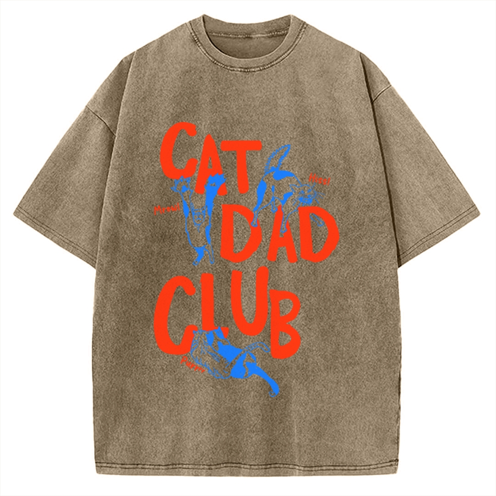 Cat Dad Club Vintage Washed T-shirt